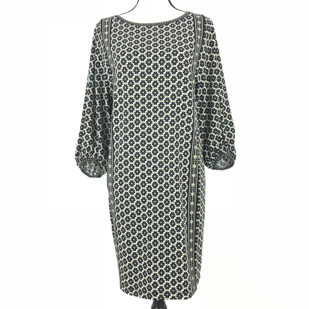 MAX STUDIO 3/4 Sleeve Geometric Print Dress